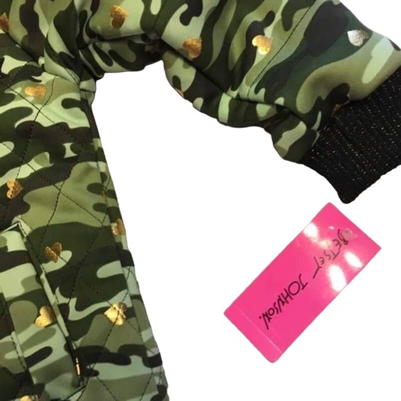 "Betsey Johnson XO Girls Camo Camp Bomber Jacket - Size 5"  K18 * - Picture 8 of 10